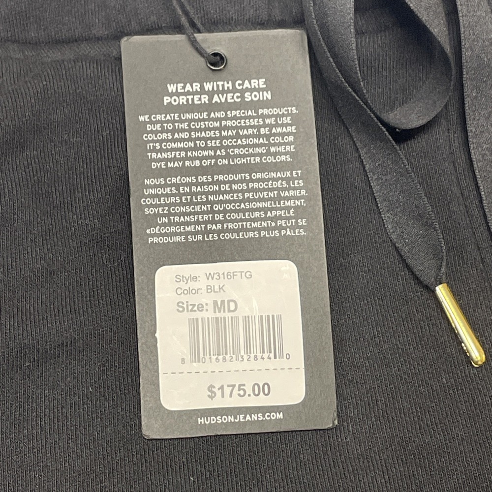NWT Hudson Los Angeles Cropped Sweatpants‎ Black Womens M MRSP $175 - Picture 4 of 6